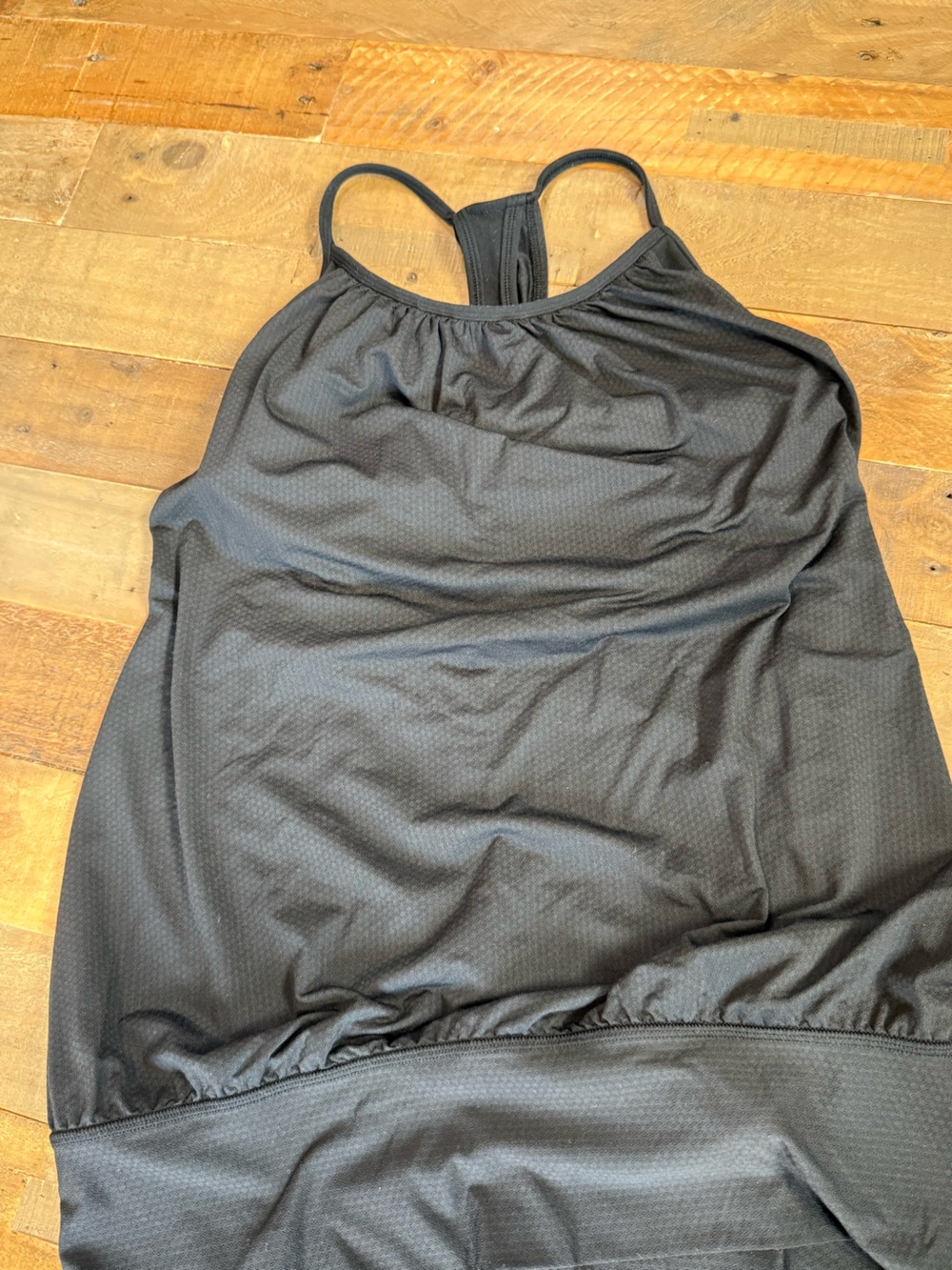 lululemon athletica Black Gathered Neck Racerback Tank